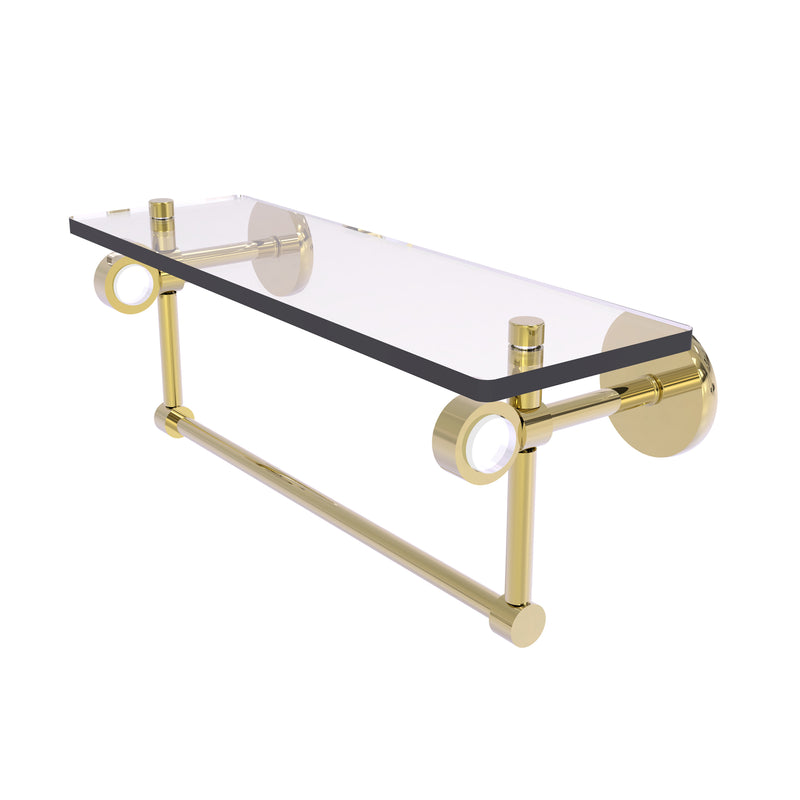 Allied Brass Clearview Collection 16 Inch Glass Shelf with Towel Bar CV-1TB-16-UNL