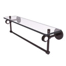 Allied Brass Clearview Collection 22 Inch Glass Shelf with Towel Bar and Dotted Accents CV-1TBD-22-ABZ