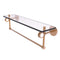 Allied Brass Clearview Collection 22 Inch Glass Shelf with Towel Bar and Dotted Accents CV-1TBD-22-BBR