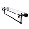 Allied Brass Clearview Collection 22 Inch Glass Shelf with Towel Bar and Dotted Accents CV-1TBD-22-BKM