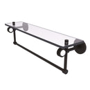 Allied Brass Clearview Collection 22 Inch Glass Shelf with Towel Bar and Dotted Accents CV-1TBD-22-ORB