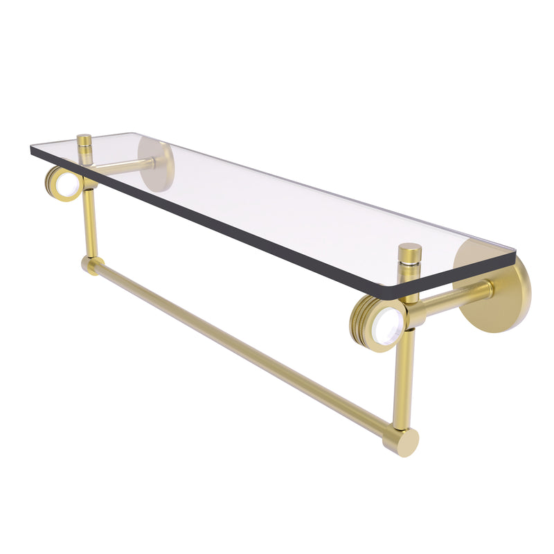 Allied Brass Clearview Collection 22 Inch Glass Shelf with Towel Bar and Dotted Accents CV-1TBD-22-SBR