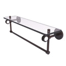 Allied Brass Clearview Collection 22 Inch Glass Shelf with Towel Bar and Dotted Accents CV-1TBD-22-VB