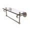 Allied Brass Clearview Collection 16 Inch Glass Shelf with Towel Bar and Groovy Accents CV-1TBG-16-ABR