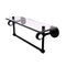 Allied Brass Clearview Collection 16 Inch Glass Shelf with Towel Bar and Groovy Accents CV-1TBG-16-BKM