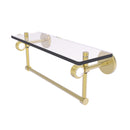 Allied Brass Clearview Collection 16 Inch Glass Shelf with Towel Bar and Groovy Accents CV-1TBG-16-SBR