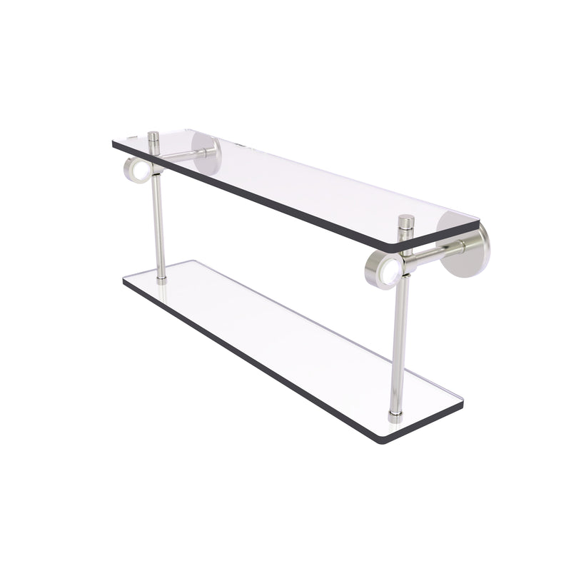 Allied Brass Clearview Collection 22 Inch Two Tiered Glass Shelf CV-2-22-SN