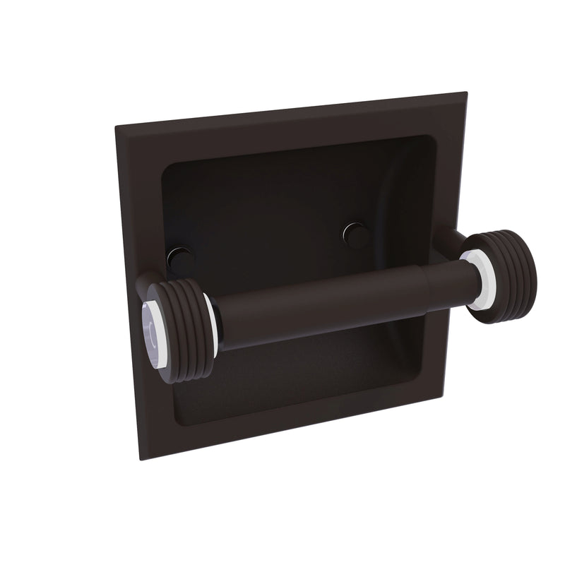 Allied Brass Clearview Collection Recessed Toilet Paper Holder with Groovy Accents CV-24CG-ORB