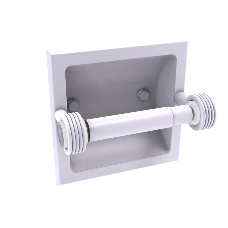 Allied Brass Clearview Collection Recessed Toilet Paper Holder with Groovy Accents CV-24CG-WHM