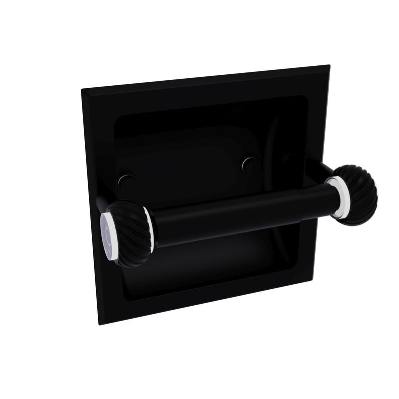 Allied Brass Clearview Collection Recessed Toilet Paper Holder with Twisted Accents CV-24CT-BKM