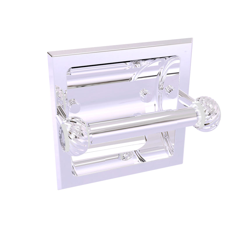 Allied Brass Clearview Collection Recessed Toilet Paper Holder with Twisted Accents CV-24CT-PC