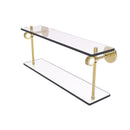 Allied Brass Clearview Collection 22 Inch Two Tiered Glass Shelf with Dotted Accents CV-2D-22-UNL