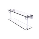 Allied Brass Clearview Collection 16 Inch Two Tiered Glass Shelf with Groovy Accents CV-2G-16-WHM