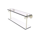 Allied Brass Clearview Collection 16 Inch Two Tiered Glass Shelf with Twisted Accents CV-2T-16-PNI