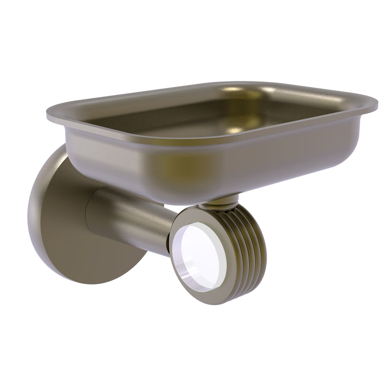 Allied Brass Clearview Collection Wall Mounted Soap Dish Holder with Groovy Accents CV-32G-ABR