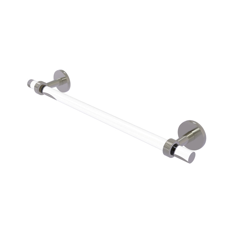 Allied Brass Clearview Collection 18 Inch Towel Bar with Groovy Accents CV-41G-18-SN