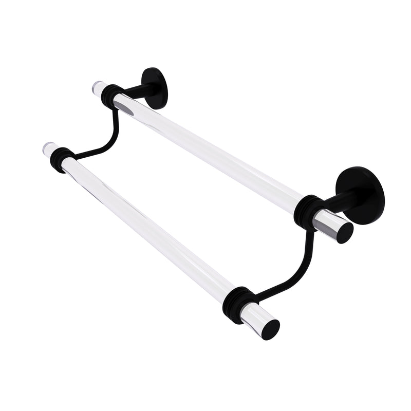 Allied Brass Clearview Collection 36 Inch Double Towel Bar with Dotted Accents CV-72D-36-BKM