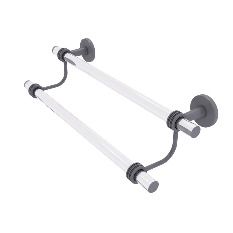 Allied Brass Clearview Collection 36 Inch Double Towel Bar with Dotted Accents CV-72D-36-GYM