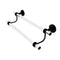 Allied Brass Clearview Collection 18 Inch Double Towel Bar with Groovy Accents CV-72G-18-BKM