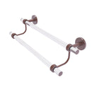 Allied Brass Clearview Collection 18 Inch Double Towel Bar with Groovy Accents CV-72G-18-CA