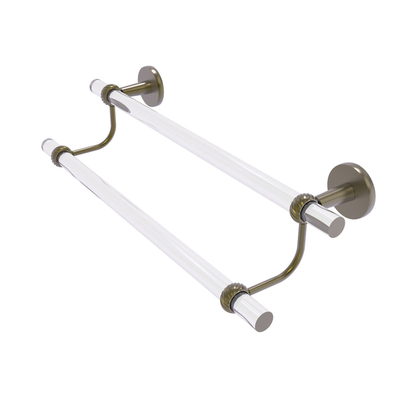 Allied Brass Clearview Collection 18 Inch Double Towel Bar with Twisted Accents CV-72T-18-ABR