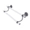 Allied Brass Clearview Collection 18 Inch Double Towel Bar with Twisted Accents CV-72T-18-GYM