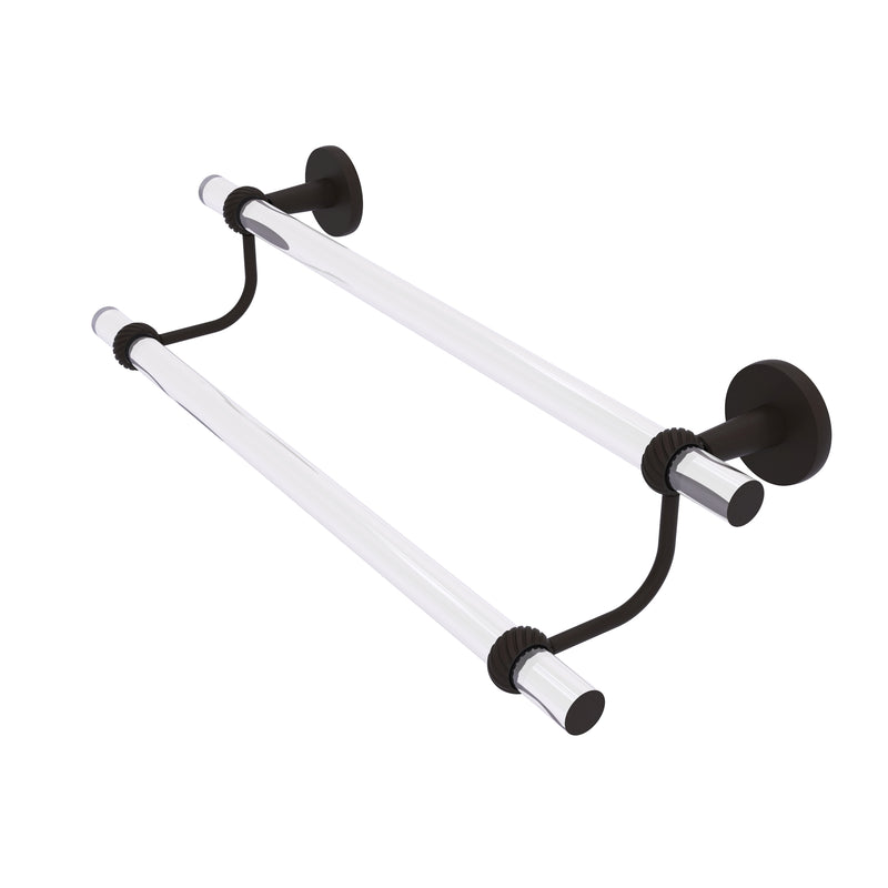 Allied Brass Clearview Collection 18 Inch Double Towel Bar with Twisted Accents CV-72T-18-ORB