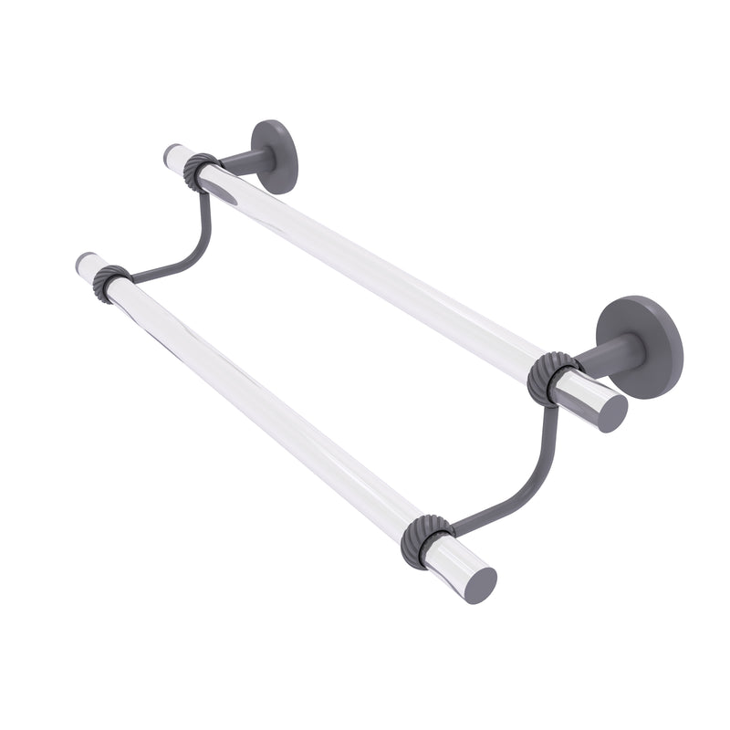 Allied Brass Clearview Collection 24 Inch Double Towel Bar with Twisted Accents CV-72T-24-GYM