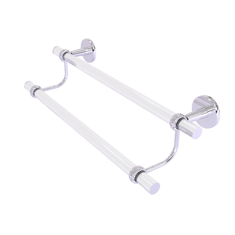 Allied Brass Clearview Collection 24 Inch Double Towel Bar with Twisted Accents CV-72T-24-PC