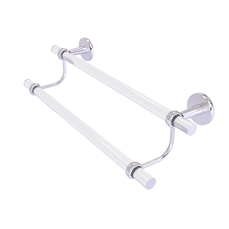 Allied Brass Clearview Collection 24 Inch Double Towel Bar with Twisted Accents CV-72T-24-SCH