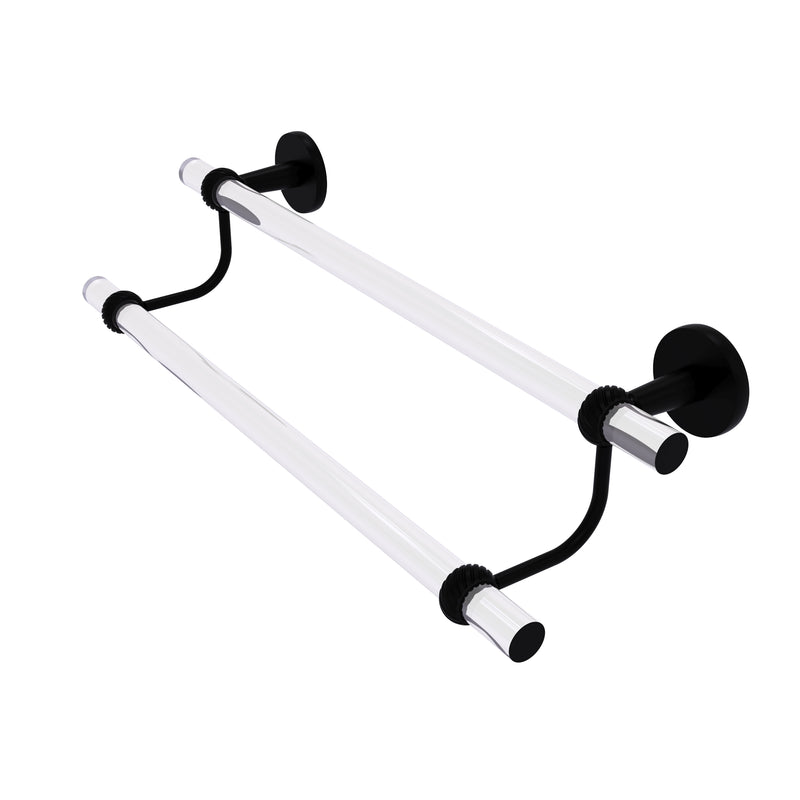 Allied Brass Clearview Collection 36 Inch Double Towel Bar with Twisted Accents CV-72T-36-BKM