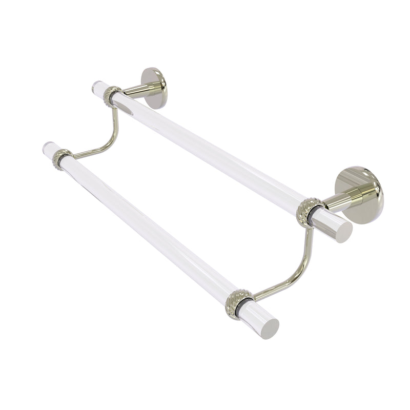 Allied Brass Clearview Collection 36 Inch Double Towel Bar with Twisted Accents CV-72T-36-PNI