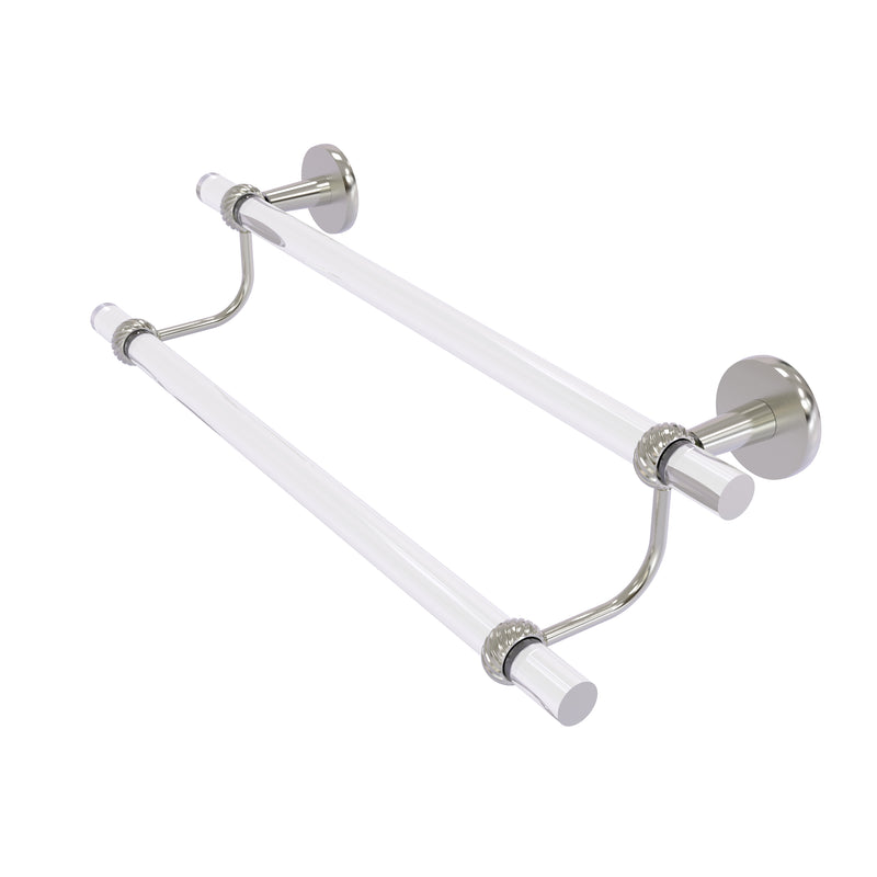 Allied Brass Clearview Collection 36 Inch Double Towel Bar with Twisted Accents CV-72T-36-SN