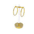 Allied Brass Clearview Collection Vanity Top Guest Towel Ring with Groovy Accents CV-GTRSG-10-PB