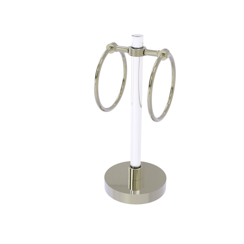 Allied Brass Clearview Collection Vanity Top Guest Towel Ring with Groovy Accents CV-GTRSG-10-PNI