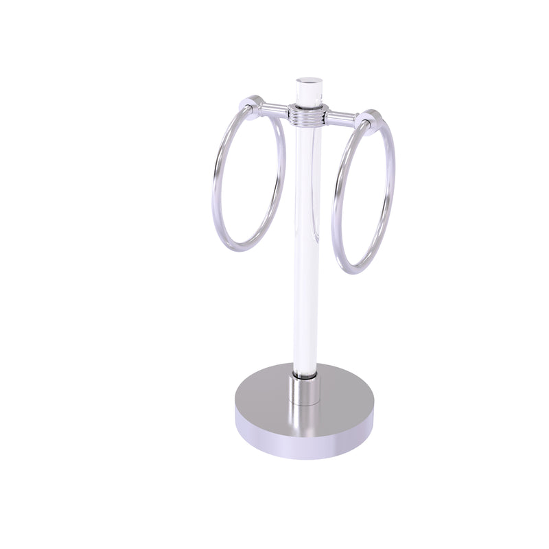 Allied Brass Clearview Collection Vanity Top Guest Towel Ring with Groovy Accents CV-GTRSG-10-SCH