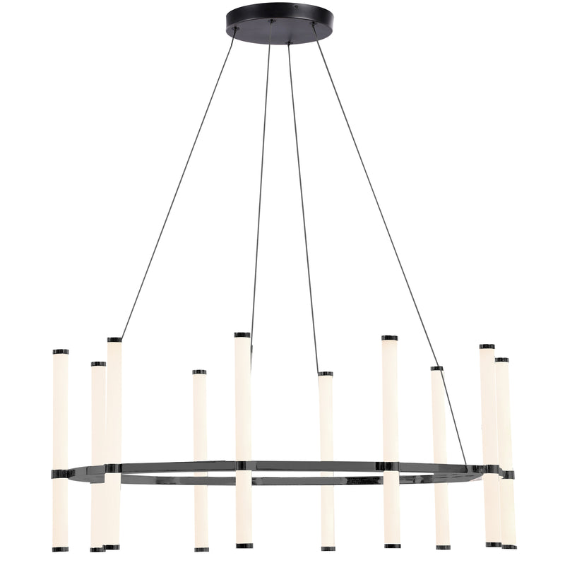 Dainolite 60W Chandelier Matte Black with White Acrylic Diffuser CVT-3260C-MB