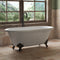 Cambridge Plumbing Cast Iron Double Ended Clawfoot Tub 60" x 30" No Faucet Drill BRZ Feet