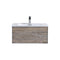 KubeBath Divario 30" Nature Wood Wall Mount Modern Bathroom Vanity D30NW