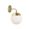 Dainolite 1 Light Halogen Wall Sconce Aged Brass with White Glass DAY-141W-AGB