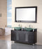 Design Element Huntington 61" Double Sink Vanity Set in Espresso