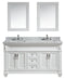 Design Element Hudson 72" Double Sink Vanity Set in White with White Carrara Marble Countertop