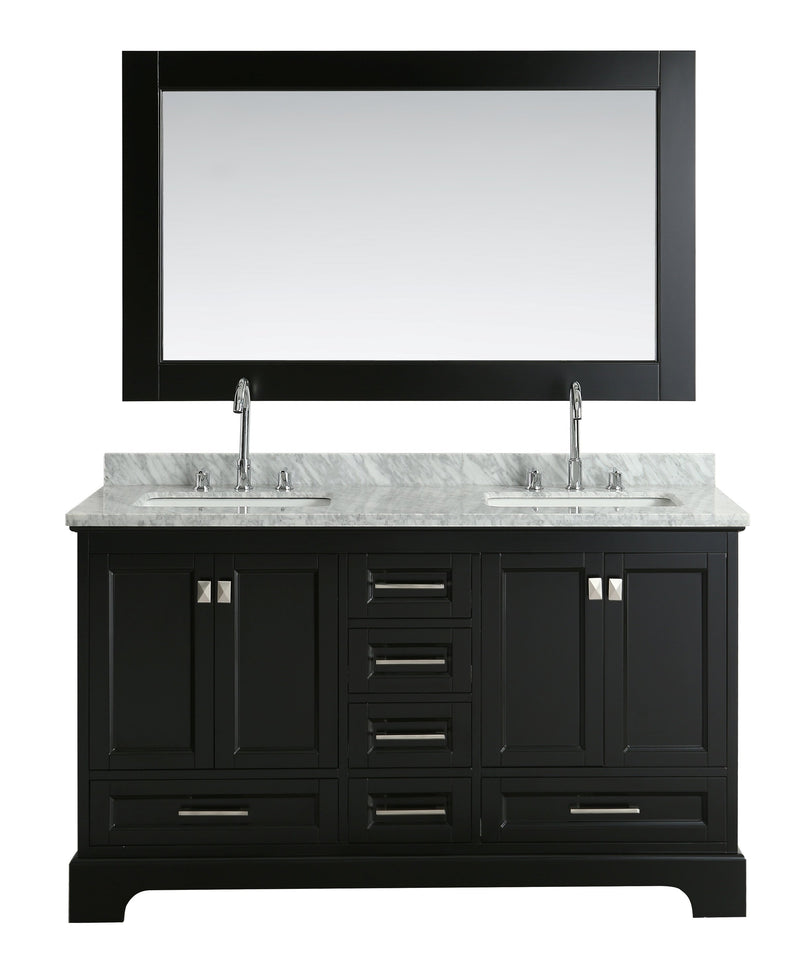 Design Element Omega 61" Double Sink Vanity in Espresso