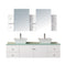 Design Element Portland 72" Double Sink - Wall Mount Vanity Set in White