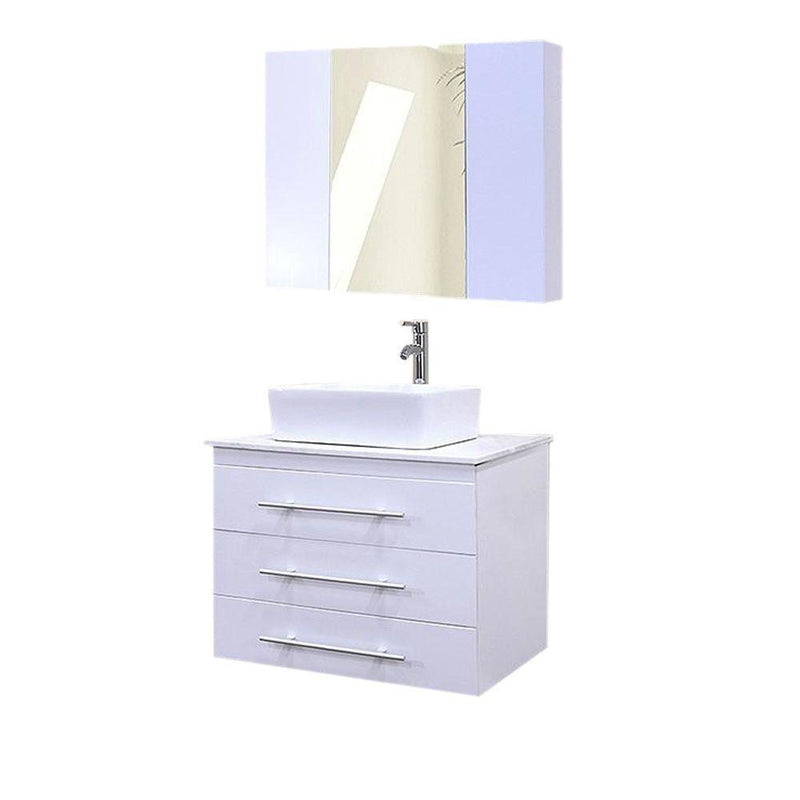 Design Element Portland 30" Single Sink - Wall Mount Vanity Set in White