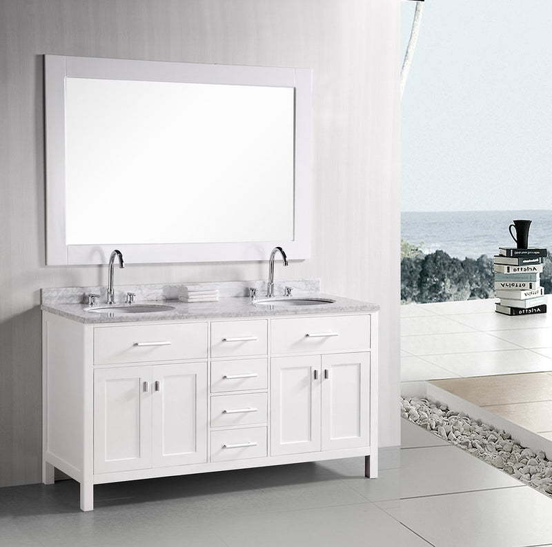 Design Element London 61" Double Sink Vanity Set in Espresso