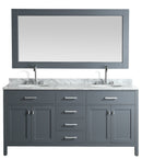 Design Element London 72" Double Sink Vanity Set in Gray Finish