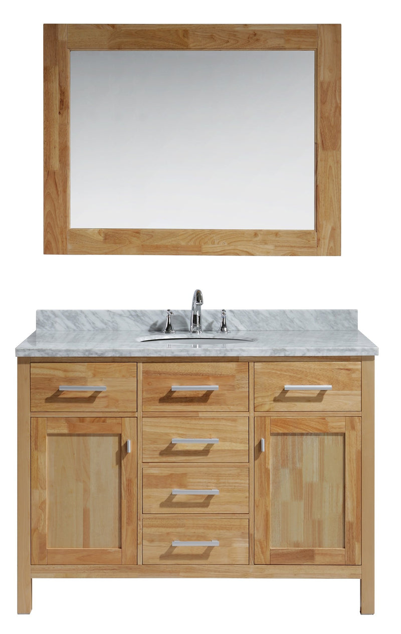 Design Element London 48" Single Sink Vanity Set in Honey Oak Finish