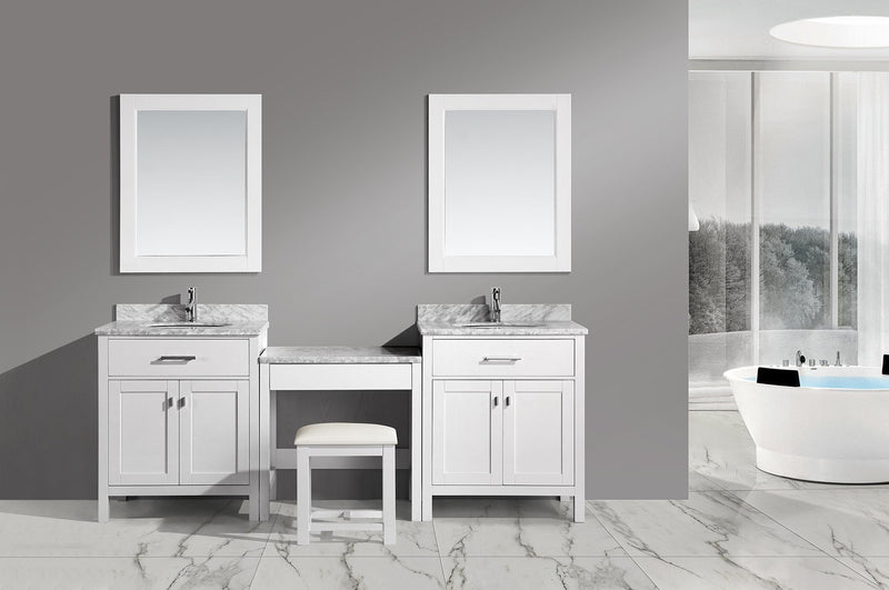 Design Element Two London 36" Single Sink Vanity Set in Espresso with One Make-up table in Espresso