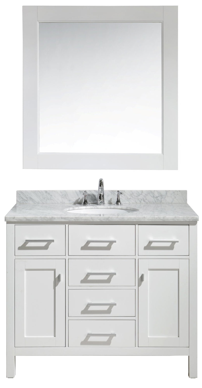 Design Element London 42" Single Sink Vanity Set in White Finish